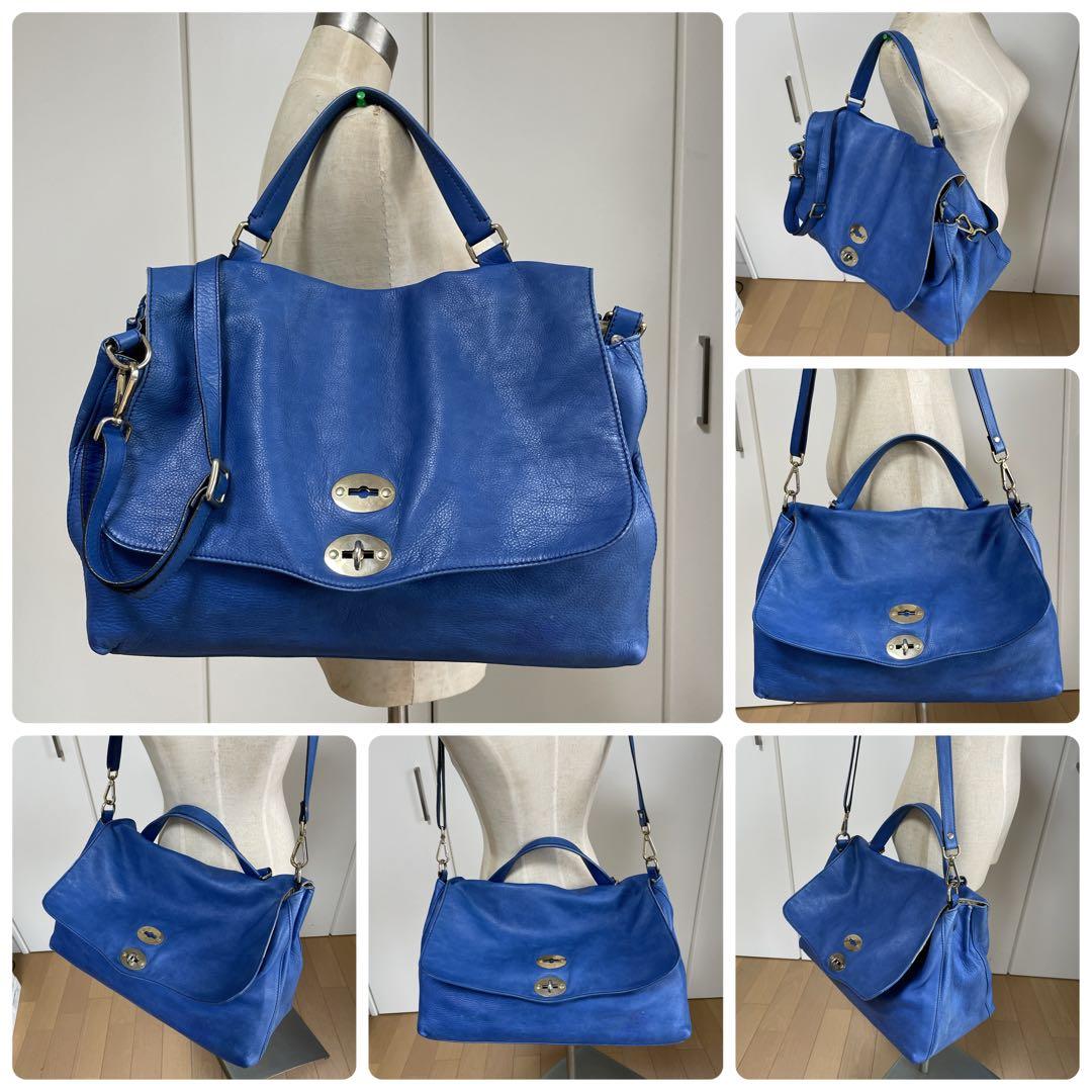 ザネラートZANELLATO 2wayショルダーポスティーナ中古ブルーL