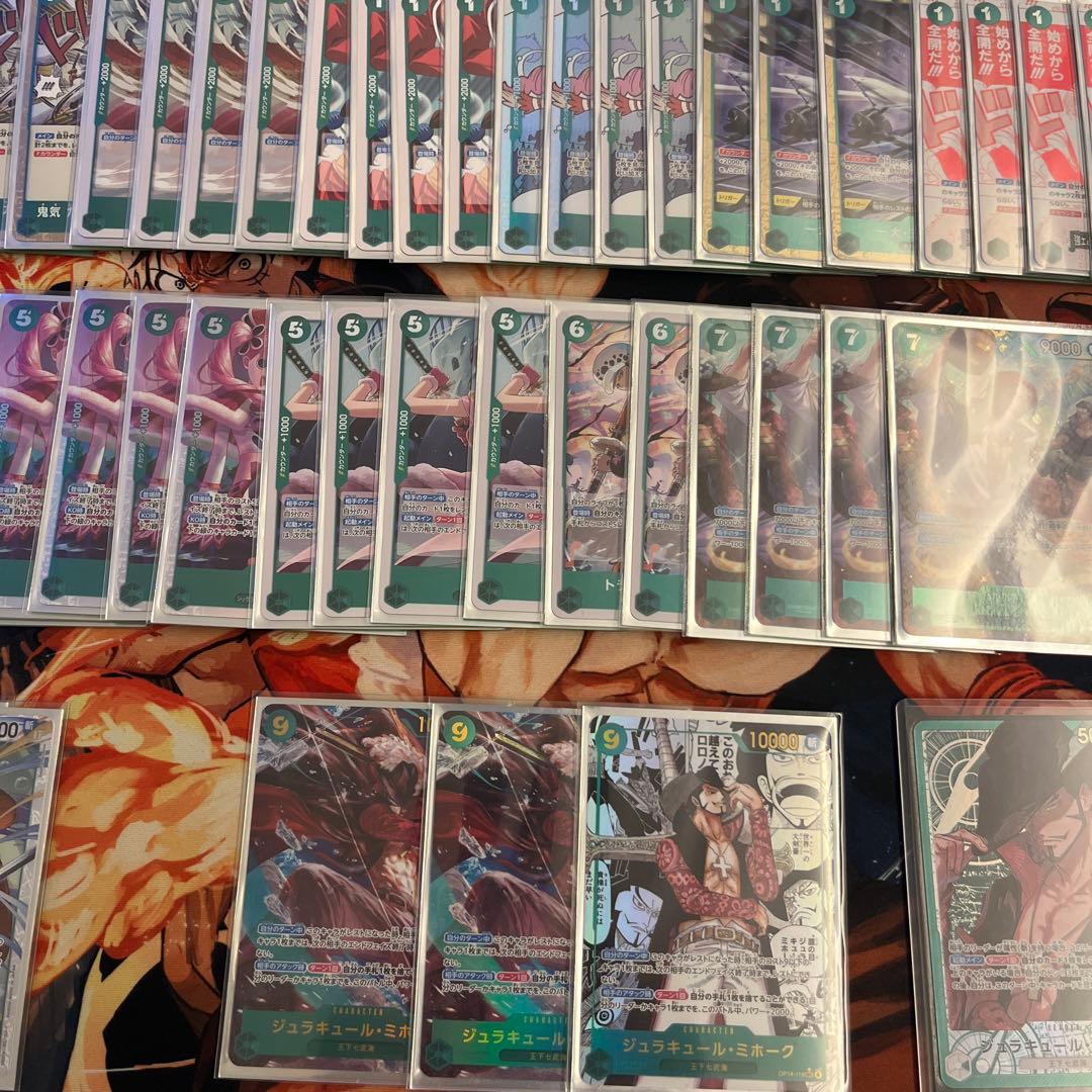 ワンピースカード　緑ミホーク　パラレル　構築済デッキ　デッキパーツ付き