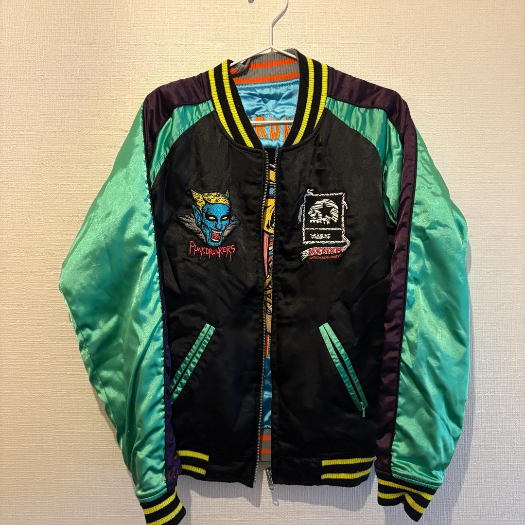PUNK DRUNKERS × mxmxm 刺繍デザイン スカジャン