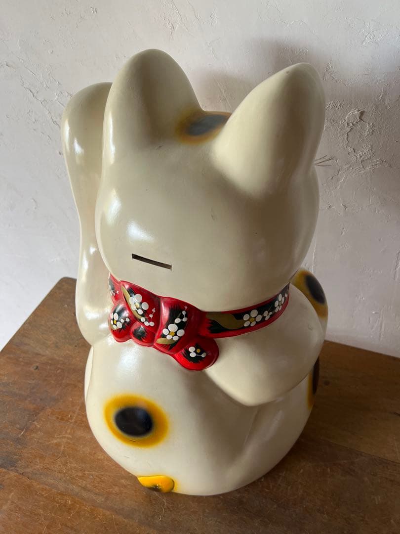 【昭和レトロ】大型 招き猫 陶器製 金運アップ