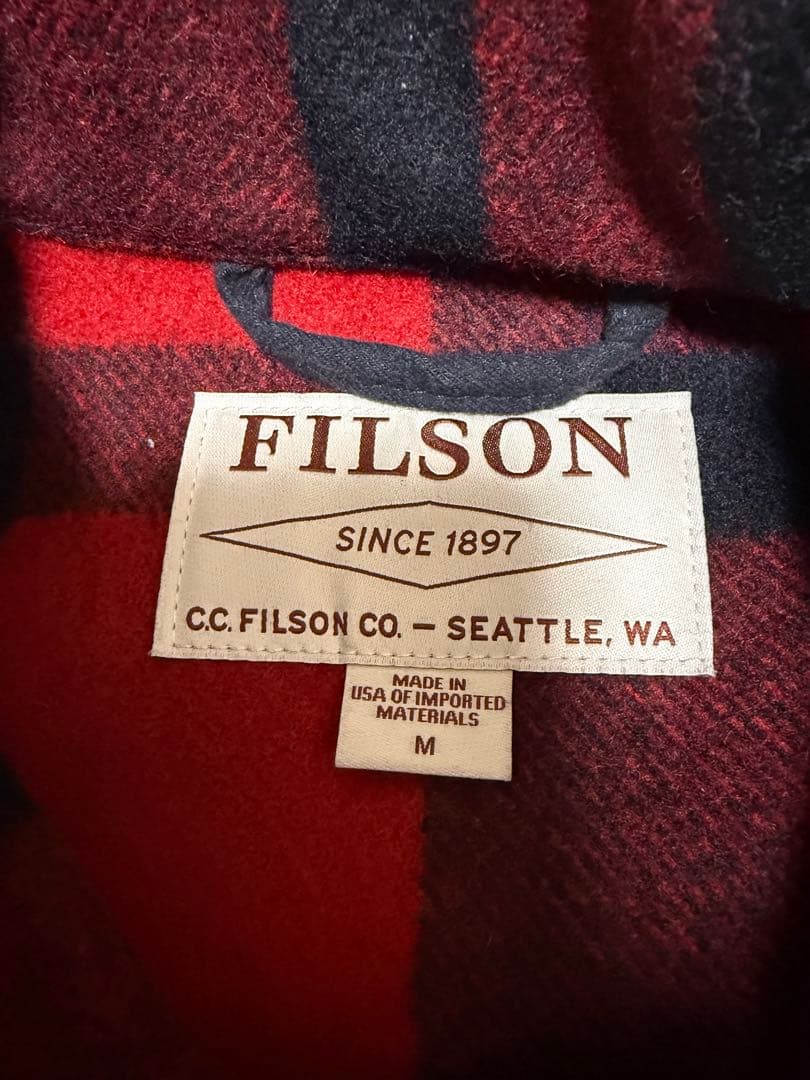 FILSON シングルマッキーノジャケット　フィルソン　赤黒　新品　バッファロー