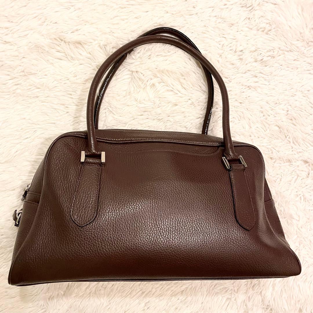 良品★SOMES SADDLE ミニボストンバッグ シボレザー ダークブラウン