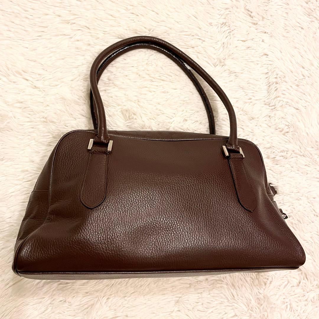 良品★SOMES SADDLE ミニボストンバッグ シボレザー ダークブラウン