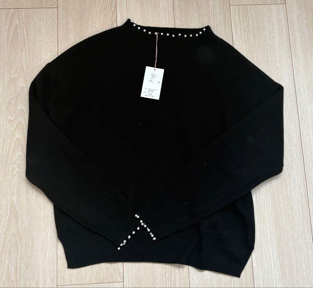 新品未使用　タグ付き　ツルバイマリコオイカワ　パールニット