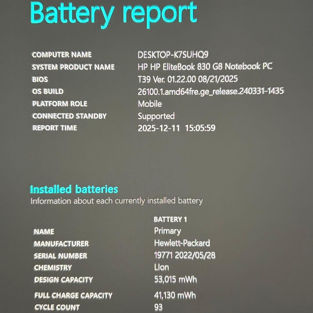 美品 HP ELITEBOOK 830 G8 11世代 i5 16GB オフィス