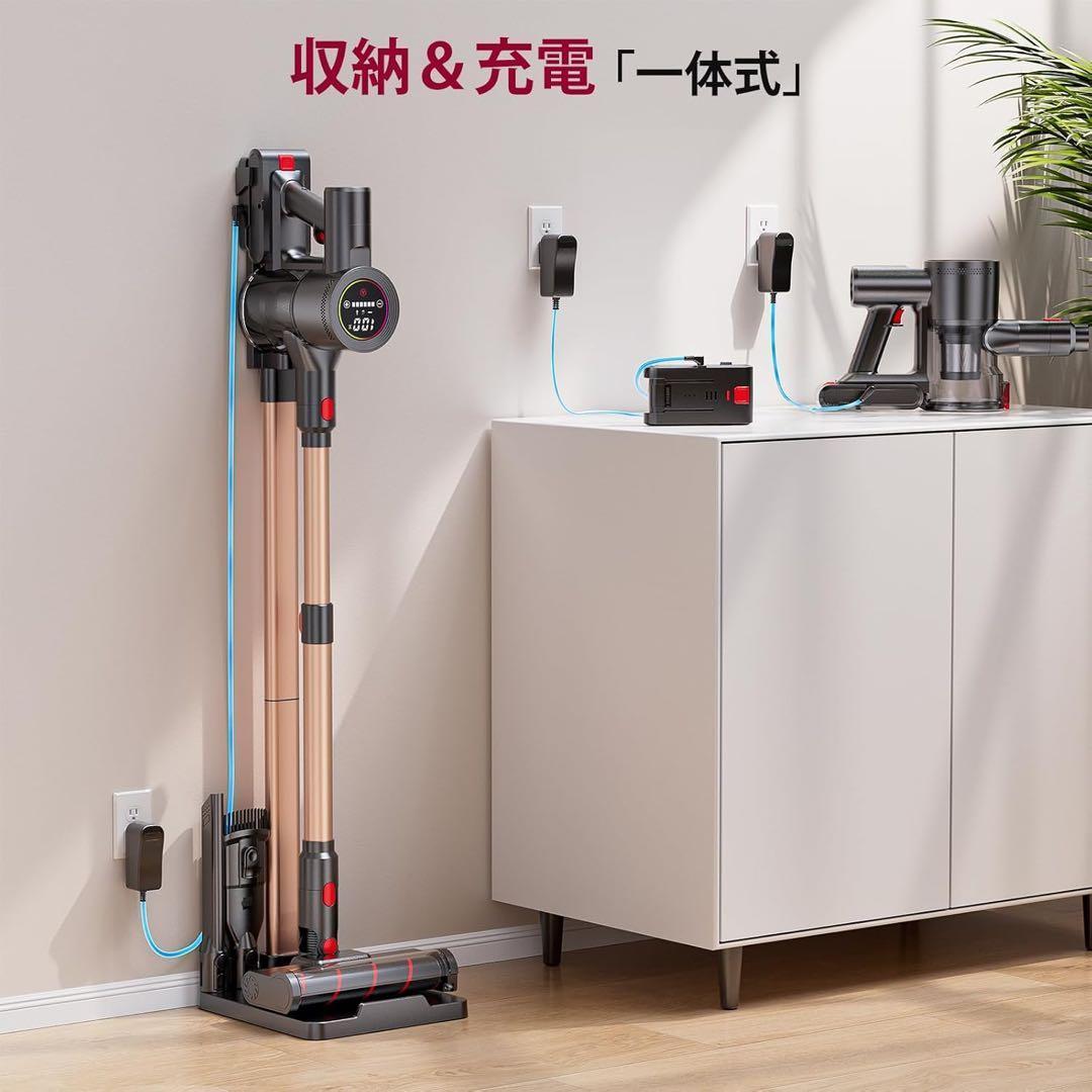 掃除機 コードレス　80Kpa超強力吸引　AI吸引力自動制御＆超広角LEDライト