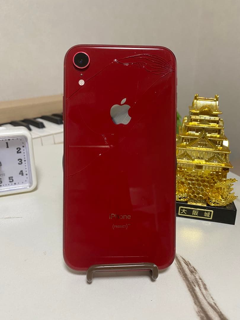 iPhone XR 64GB RED 画面ヒビ バッテリー100% 充電不安定