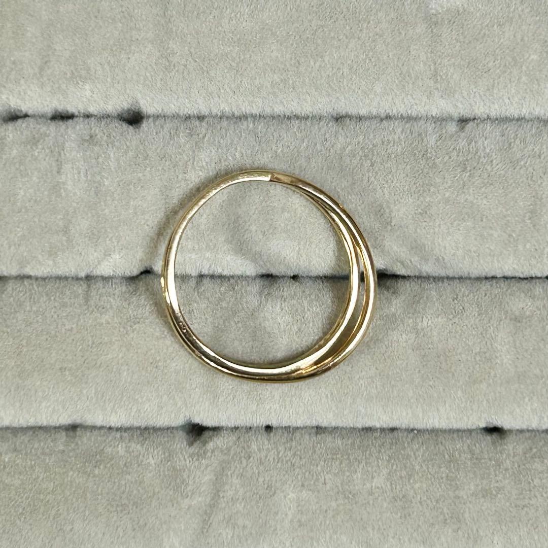 ete レイヤードクロスリング　K10 ゴールド