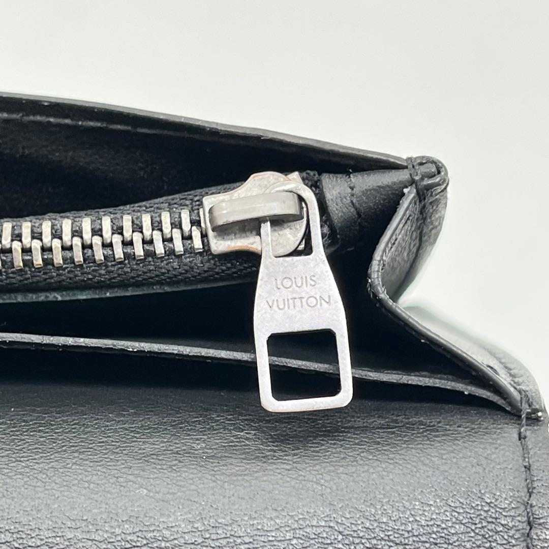 ルイヴィトン 長財布 フラップ ダミエ アンフィニ ブラザ 黒 N63010