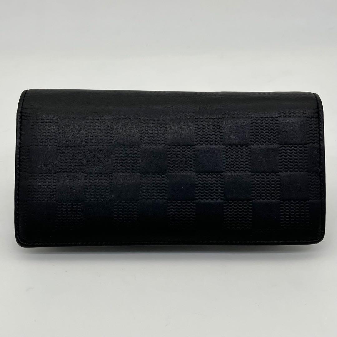 ルイヴィトン 長財布 フラップ ダミエ アンフィニ ブラザ 黒 N63010