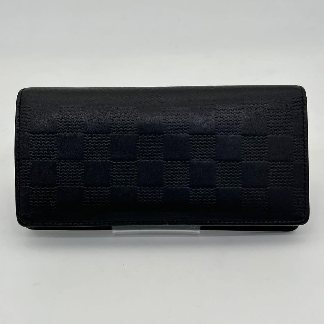 ルイヴィトン 長財布 フラップ ダミエ アンフィニ ブラザ 黒 N63010