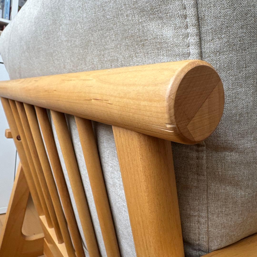 isseiki ERIS 1人掛けソファ　無垢材　アルダー材　北欧　ベージュ