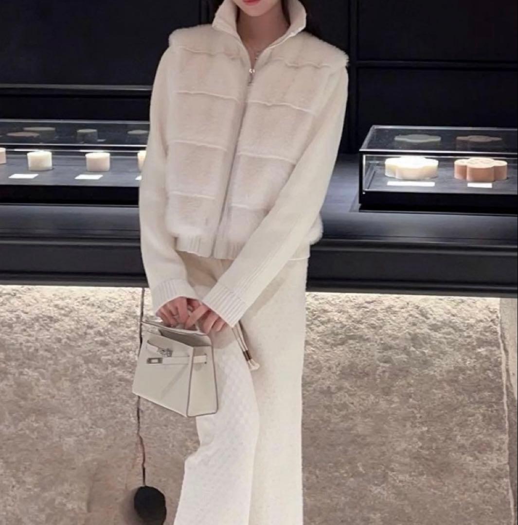 2WAYニットスリーブエコファーダウンジャンパー　バケットハットSET