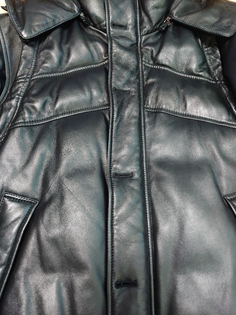 名作！傑作！　ポールスミス　2Way　レザー　ダウンジャケット　ブルゾン