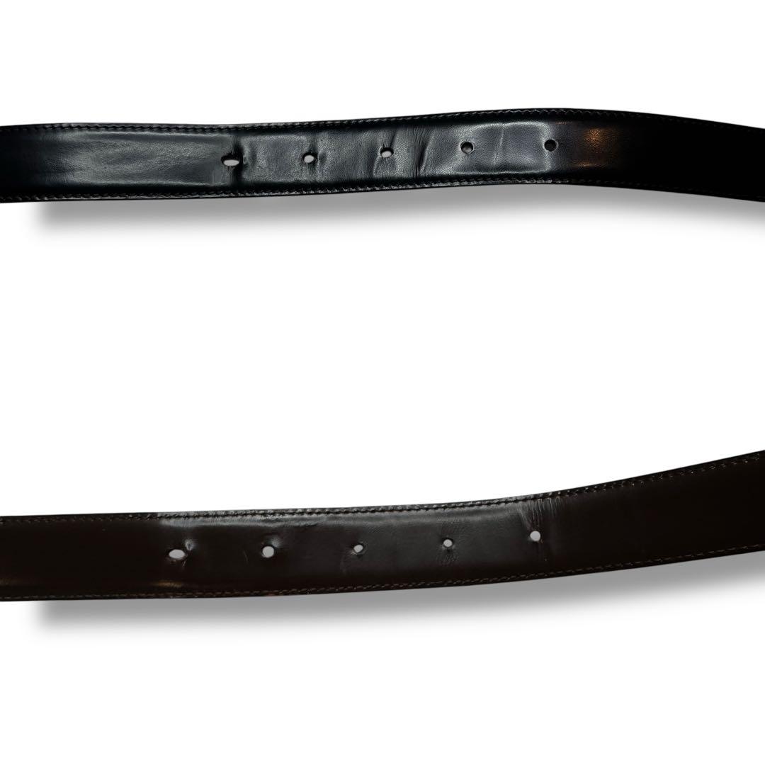 【良品】フェラガモ　ガンチーニ　ベルト　ブラック×ブラウン.