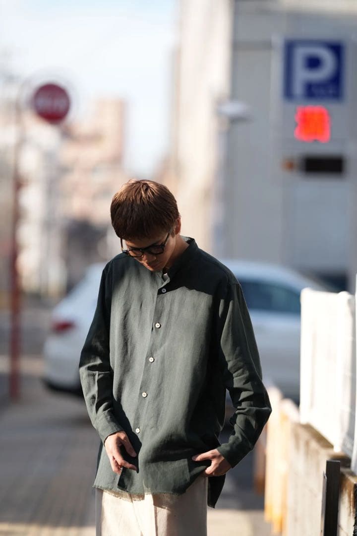 maatee&sons フリンジシャツ グリーン サイズ2