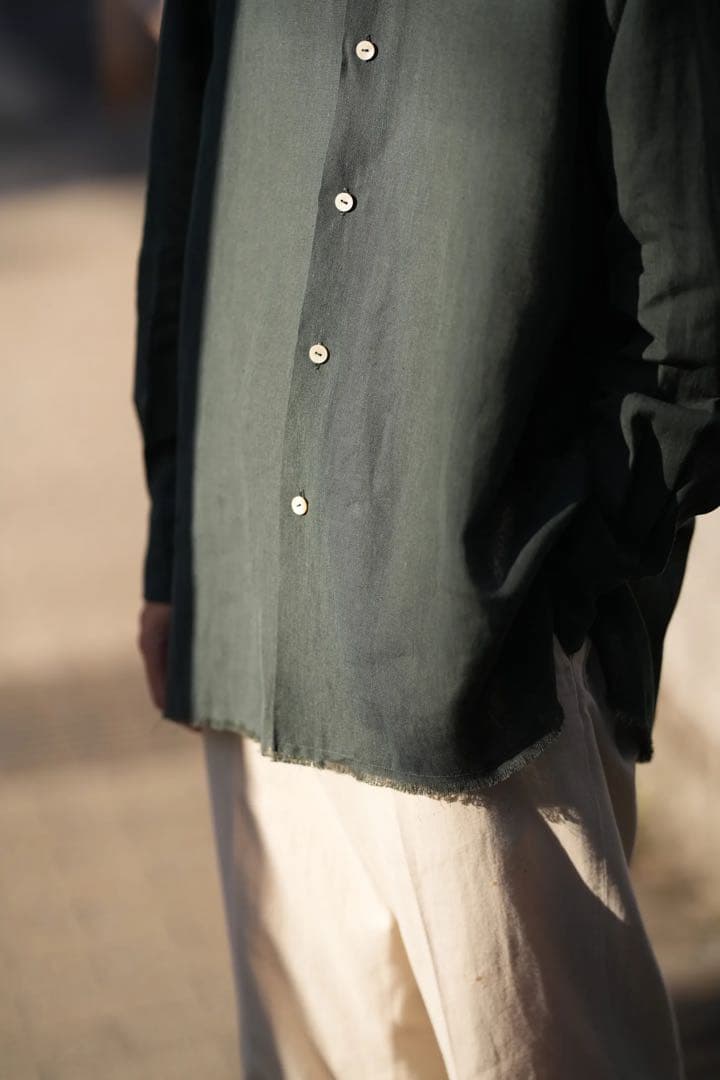 maatee&sons フリンジシャツ グリーン サイズ2