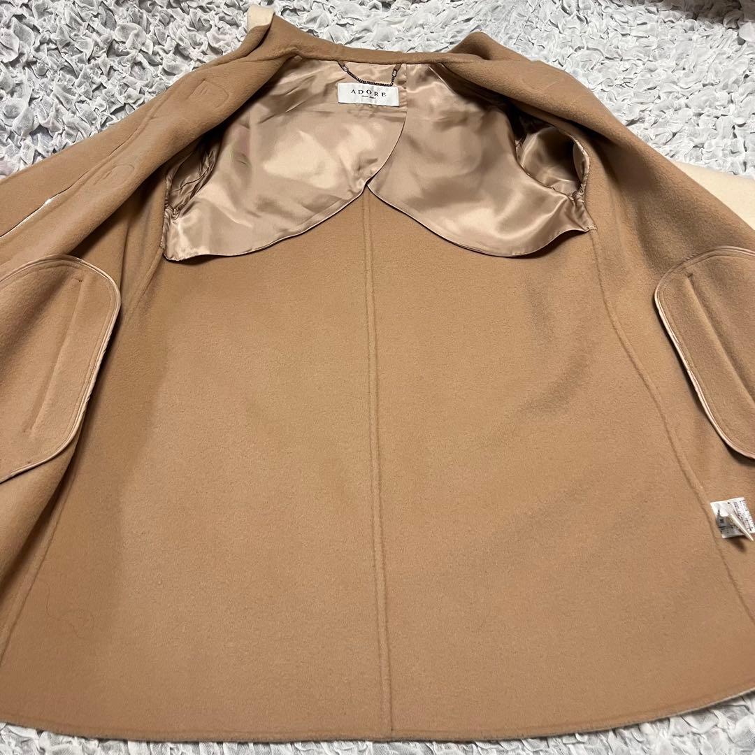 カシミヤ 混【アドーア ADORE】ダッフル コート バイカラー フード