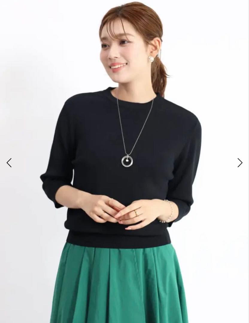 【新品】FENNEL フリル付きニットトップス　ブラック