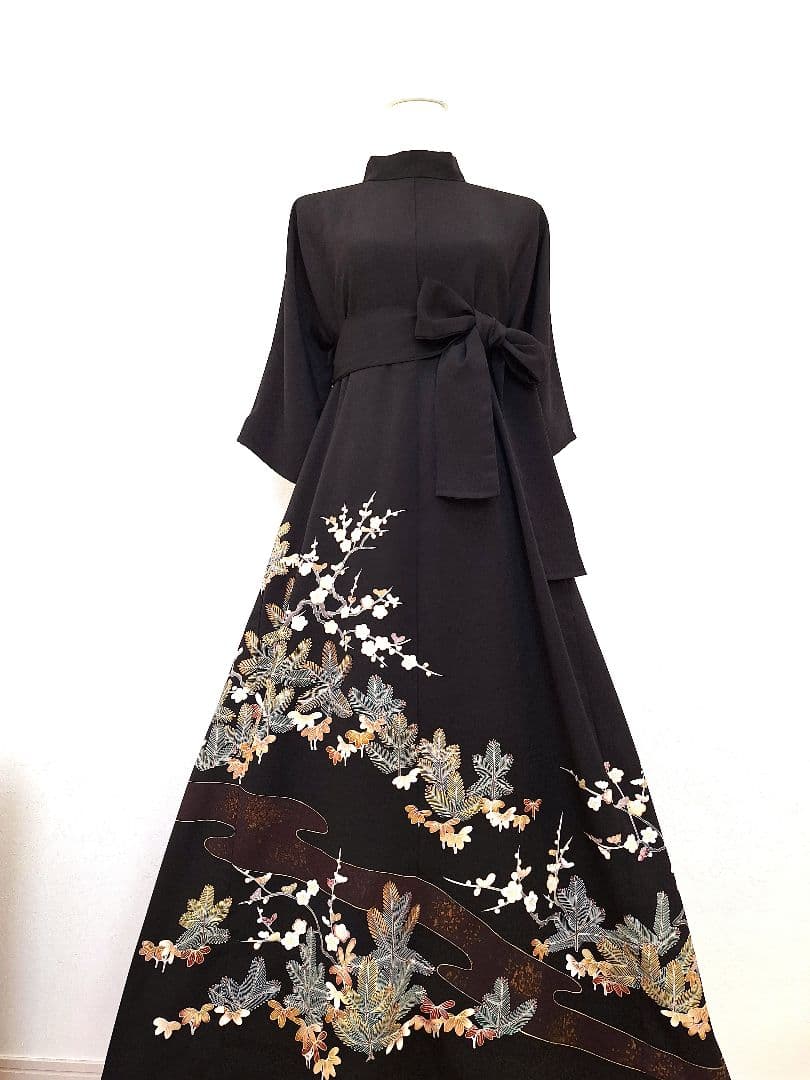 着物リメイクワンピース3675