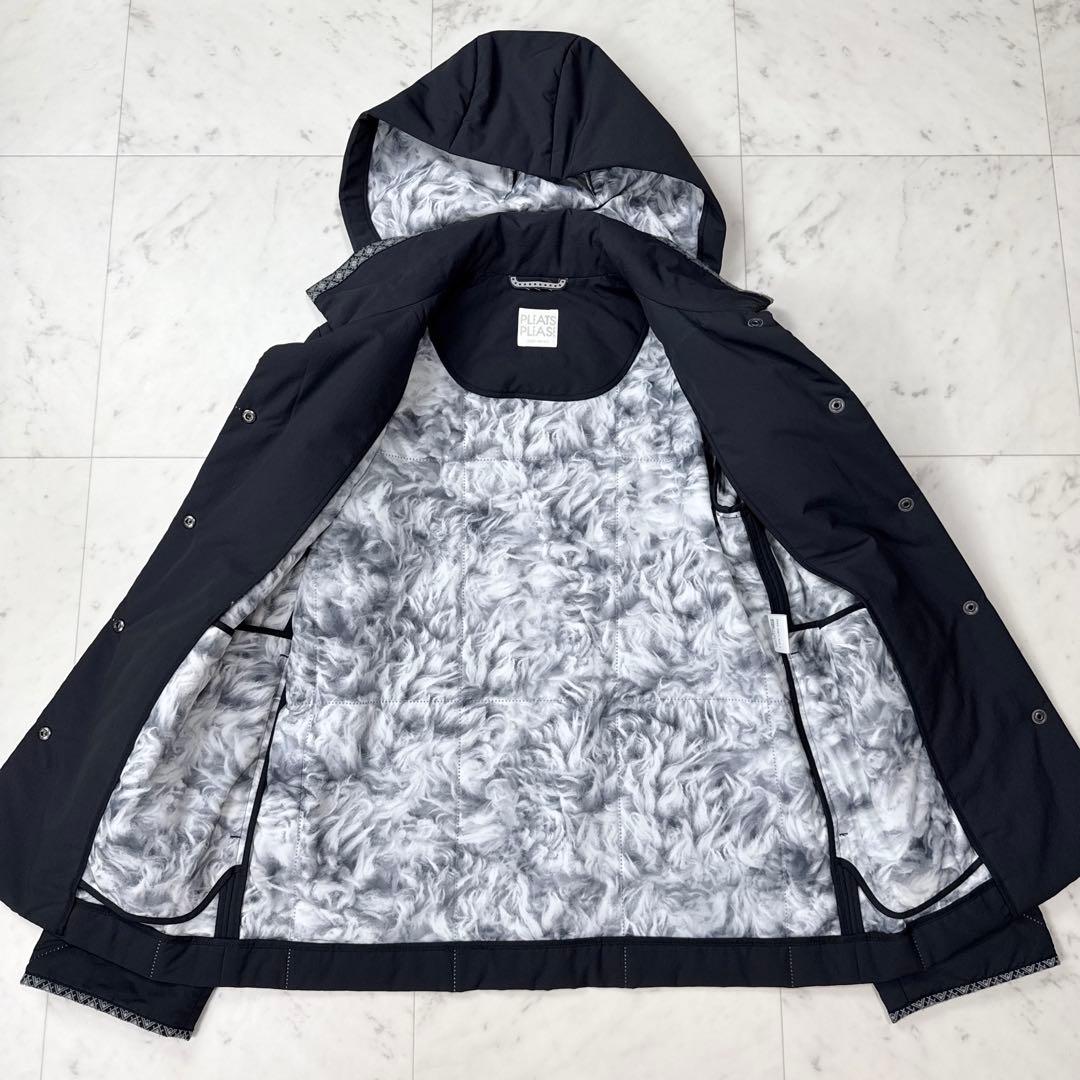 希少 プリーツプリーズ 中綿ジャケット キルティング パンチング 黒 サイズ4