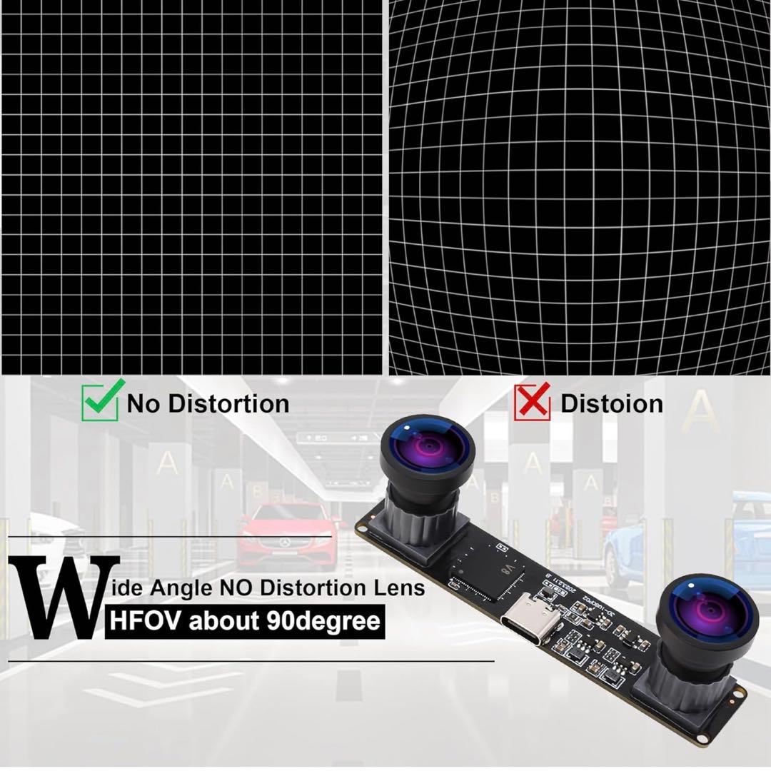 ELP 60fps 3Dステレオ同期USBカメラモジュール4MP 85度