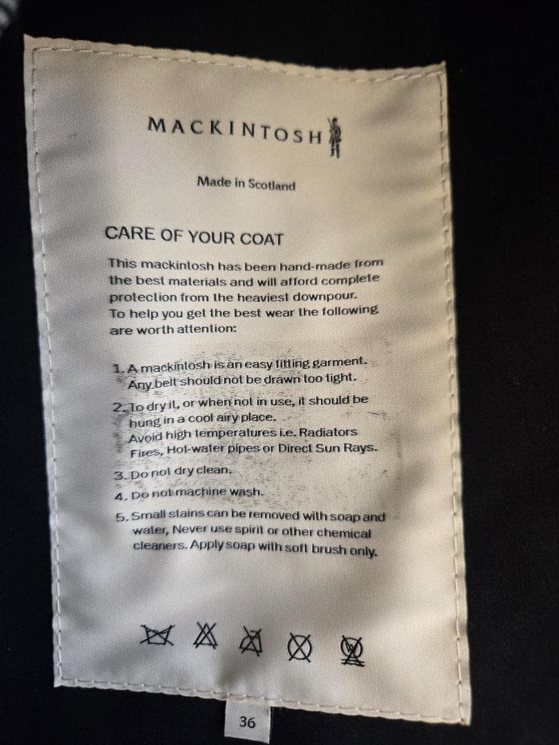 マッキントッシュ CHRYSTON / クリストン ゴム引き 黒 サイズ36