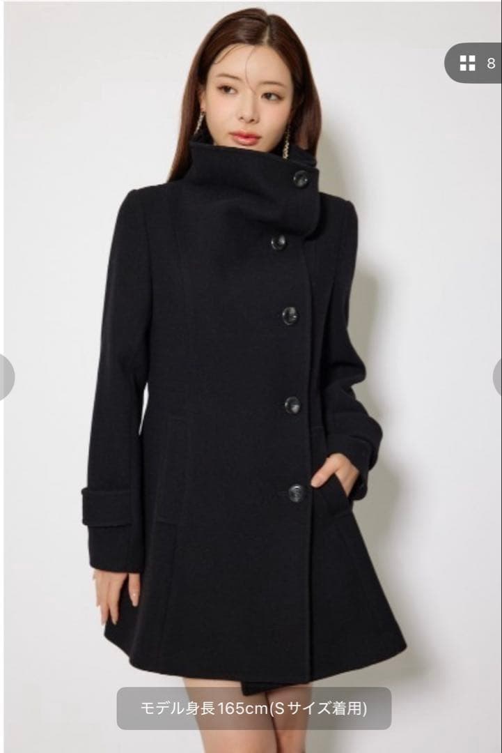 rienda オーバーネックシンデレラインミニコート