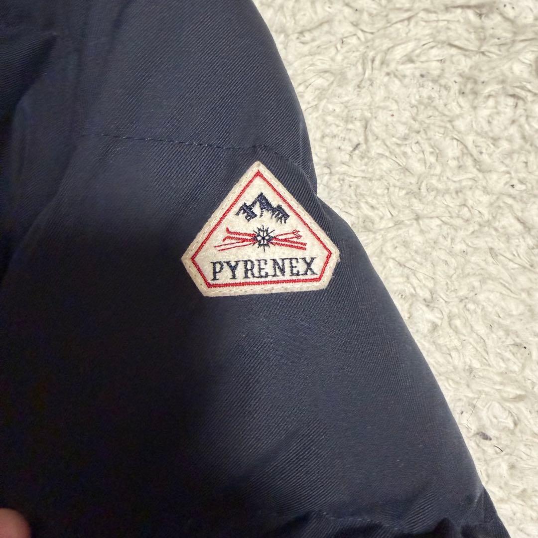 近年極美品　ピレネックス　グルノーブル　ダウンコート　ファー着脱可能　ネイビー