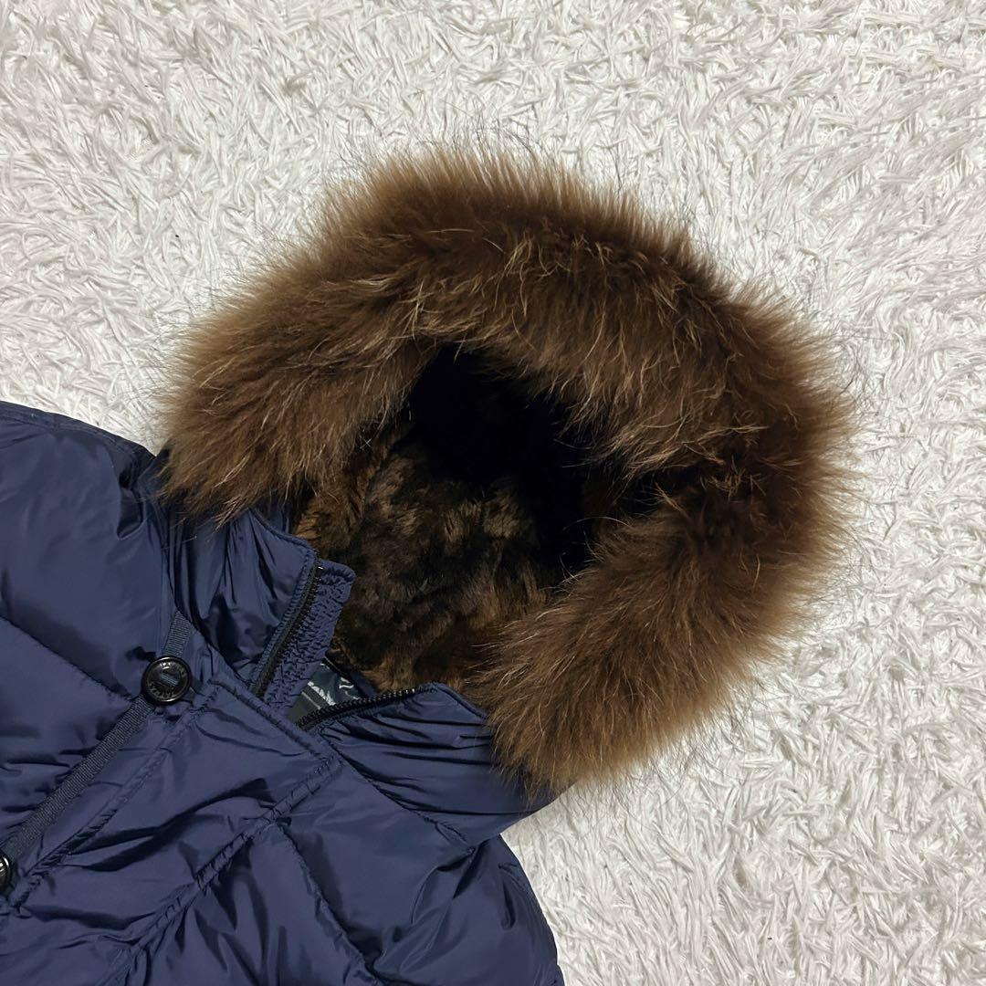 【希少】3XL タトラス ダウンジャケット アンティコ ボア ラクーンファー 紺