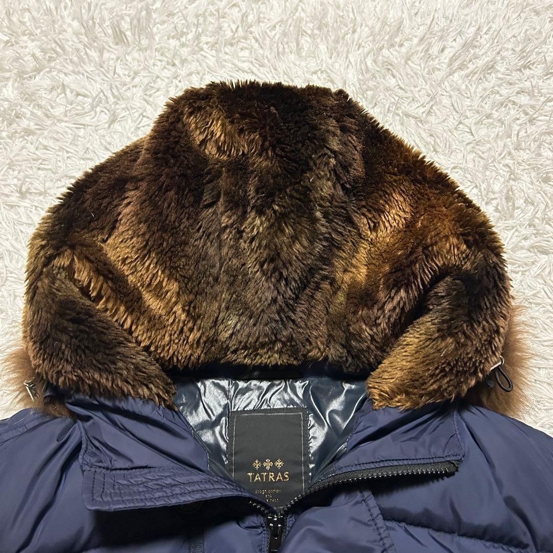 【希少】3XL タトラス ダウンジャケット アンティコ ボア ラクーンファー 紺