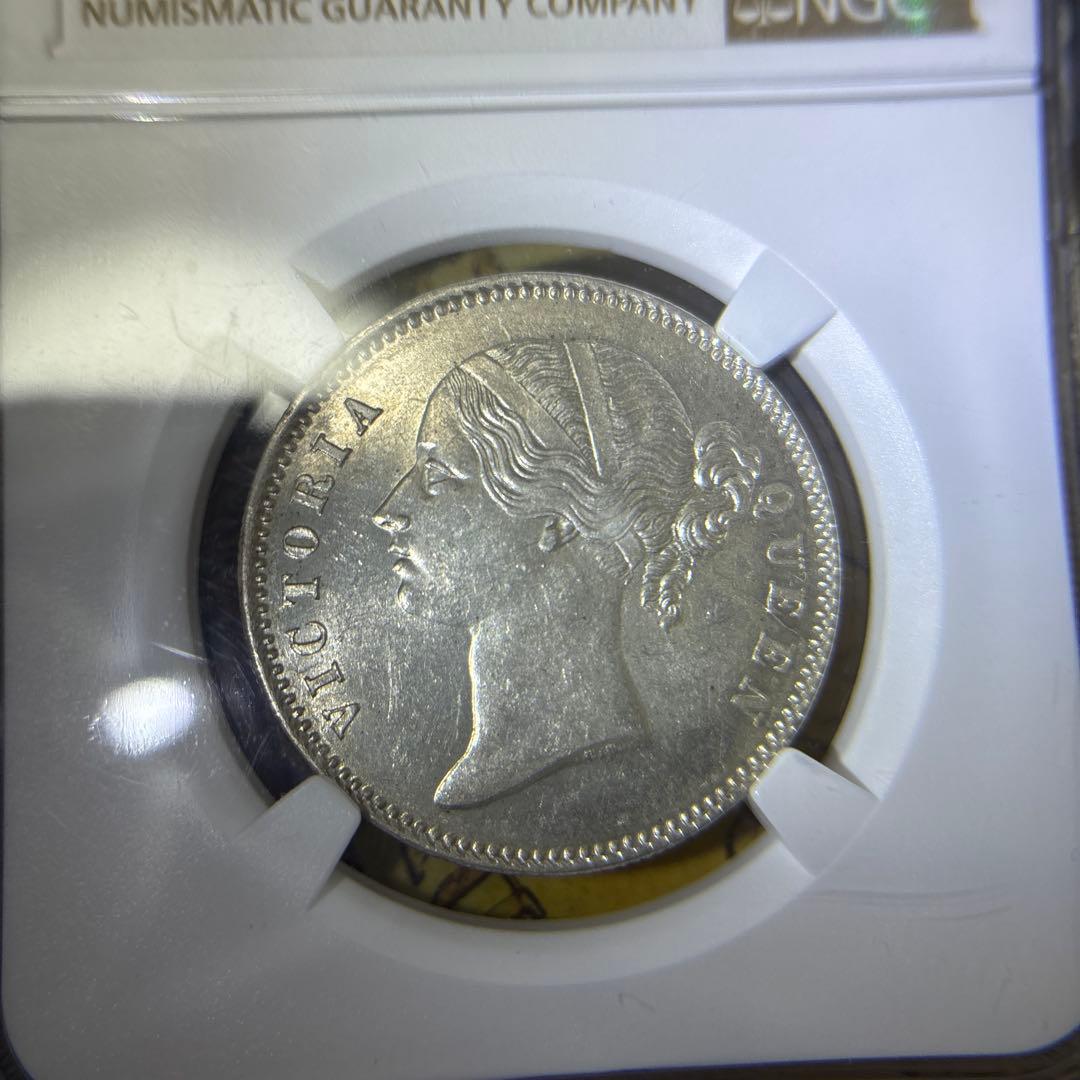 TKs様　1840 ヴィクトリア　インド　ルピー銀貨　NGC MS62