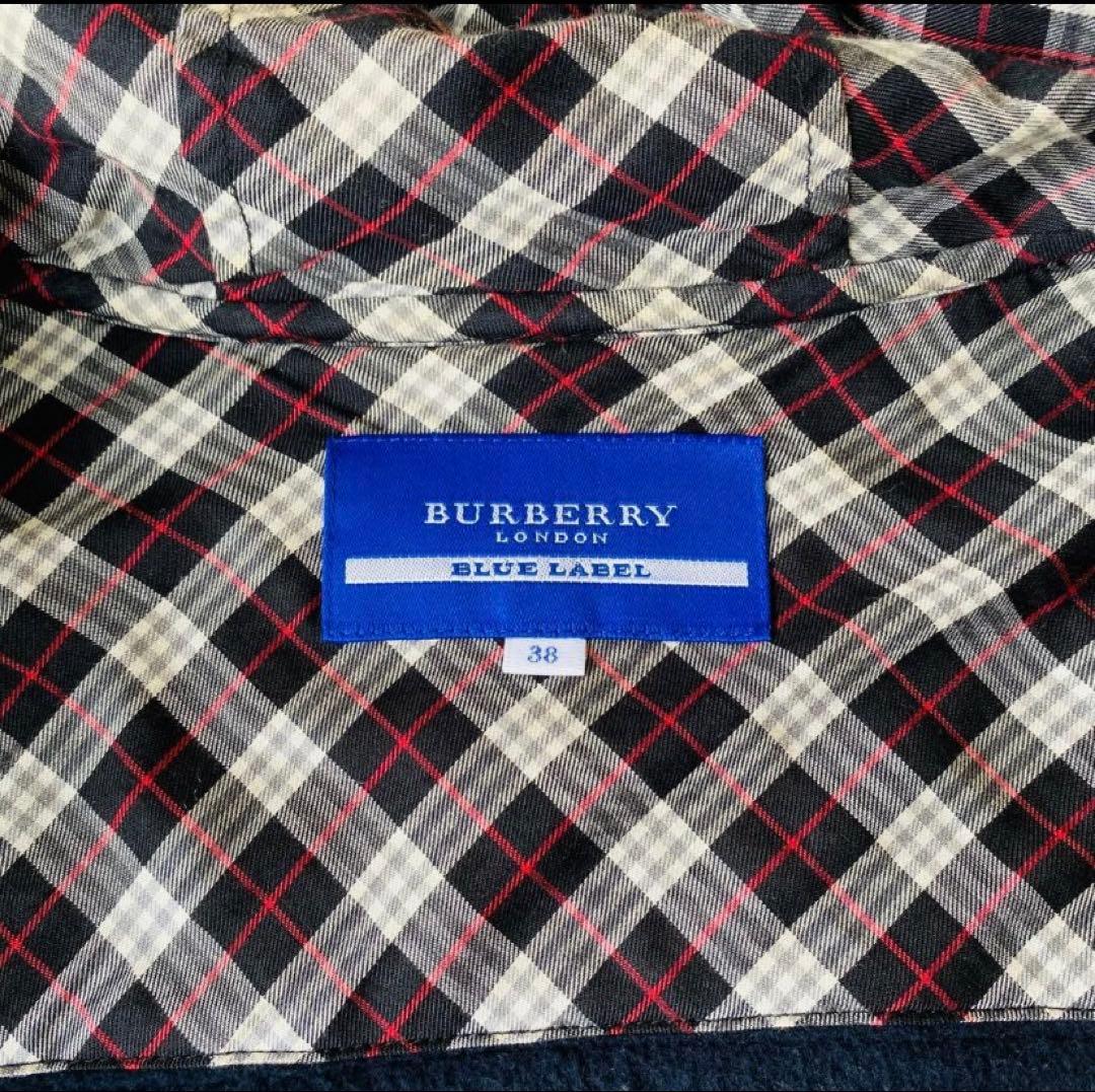 バーバリーブルーレーベル ぺプラムダッフルコート 裏起毛スエット ホースロゴ