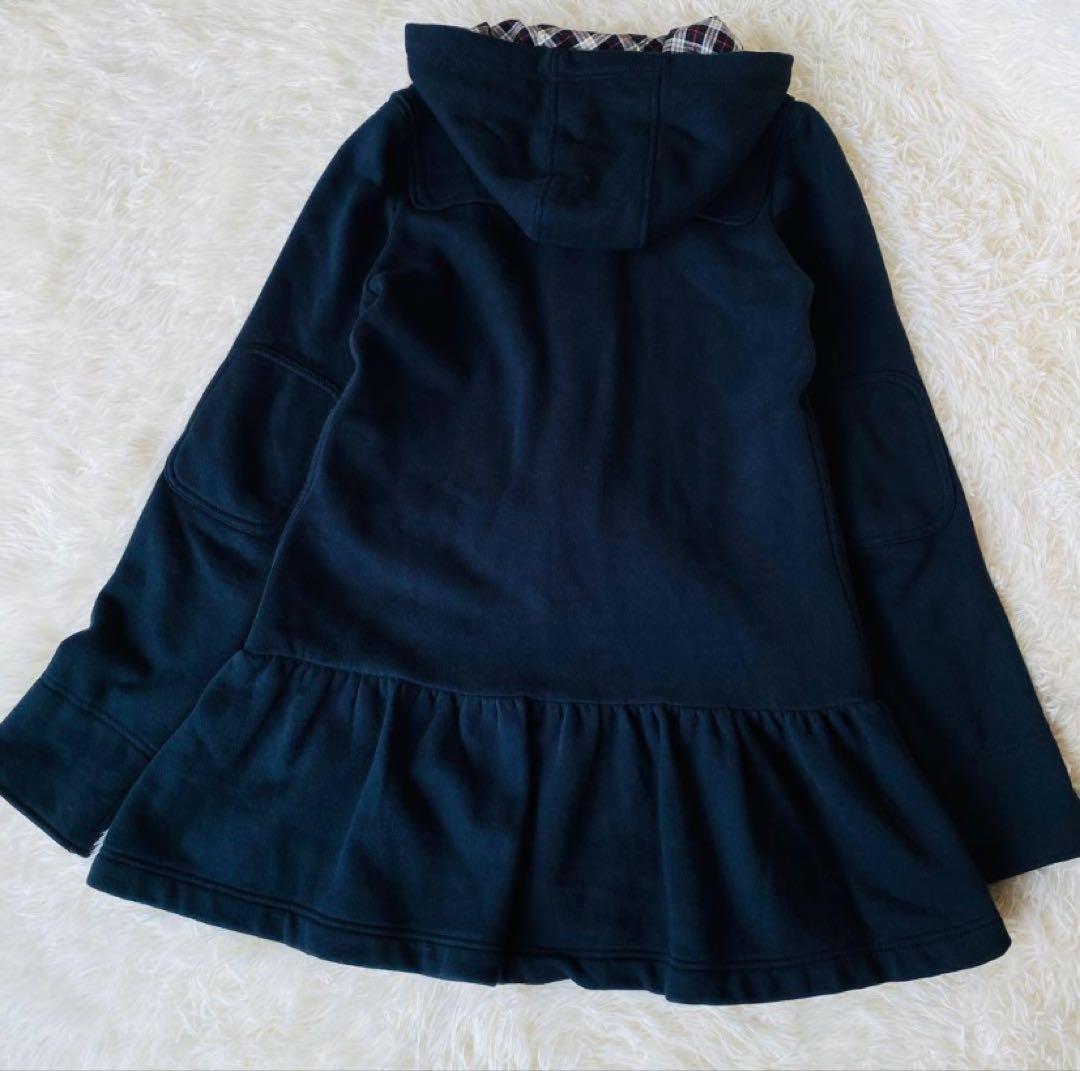 バーバリーブルーレーベル ぺプラムダッフルコート 裏起毛スエット ホースロゴ