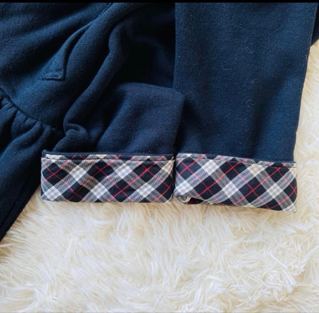 バーバリーブルーレーベル ぺプラムダッフルコート 裏起毛スエット ホースロゴ