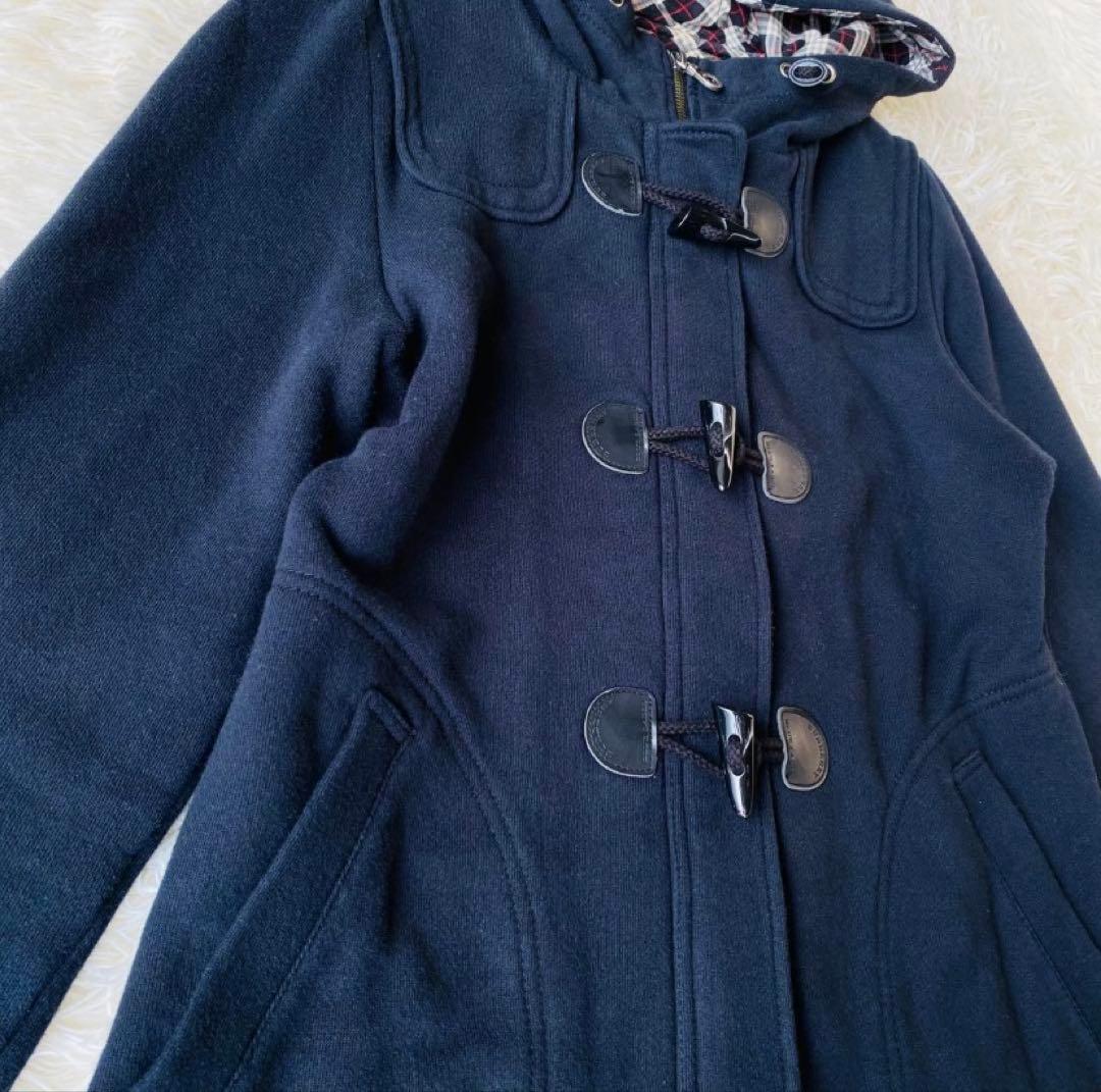 バーバリーブルーレーベル ぺプラムダッフルコート 裏起毛スエット ホースロゴ