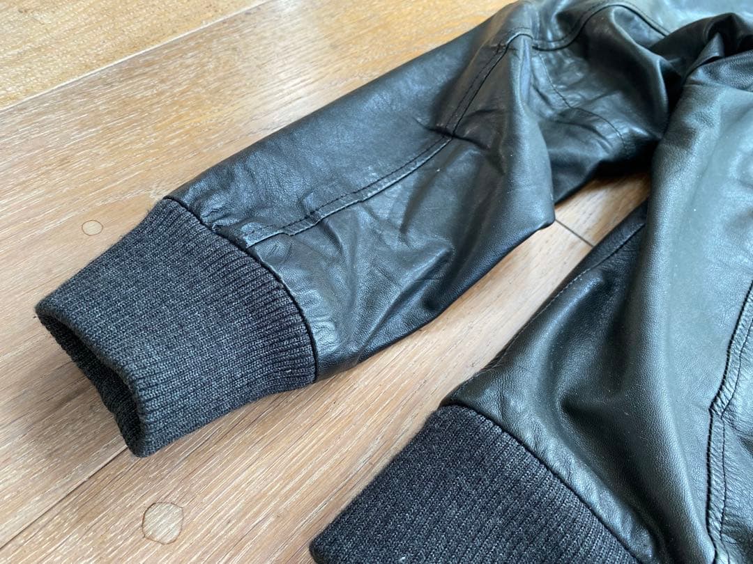 BEAMSビームス 羊革ラムフーディレザージャケット 黒 シングルライダース