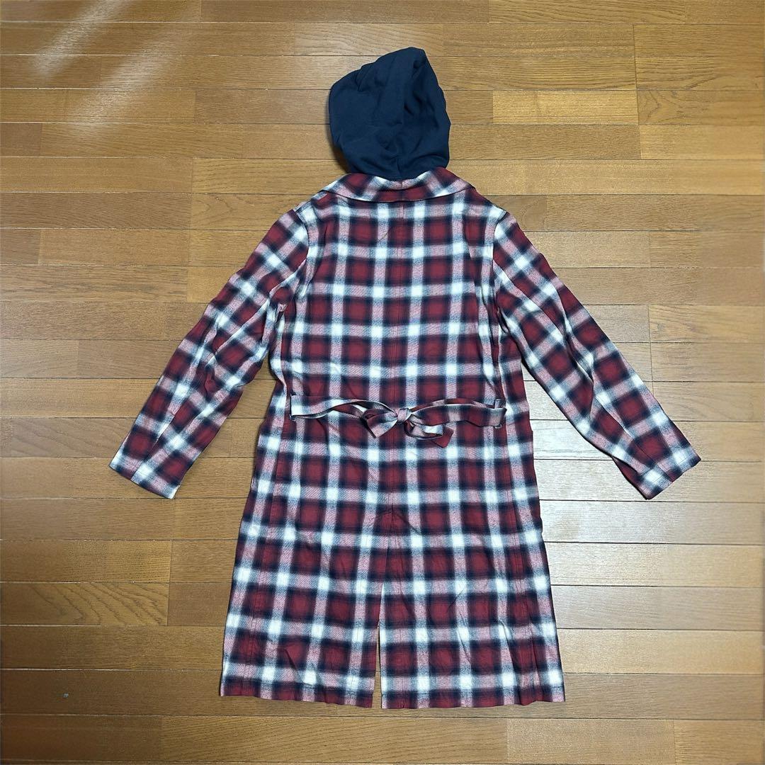 John UNDERCOVER チェック ロング フーディ ガウン コート