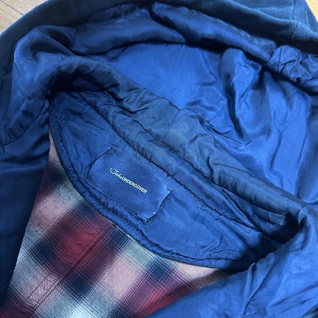 John UNDERCOVER チェック ロング フーディ ガウン コート