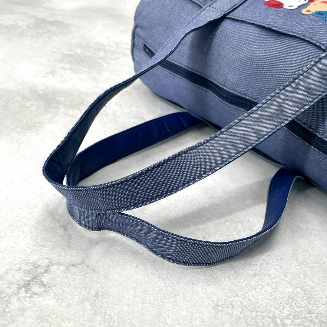 【美品✨/70周年限定】ファミリア ドラムバッグ ボストン 肩掛け デニム 青系