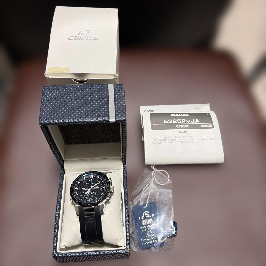 カシオ エディフィス ソーラー 電波時計 EQW-A1200B-1AJF