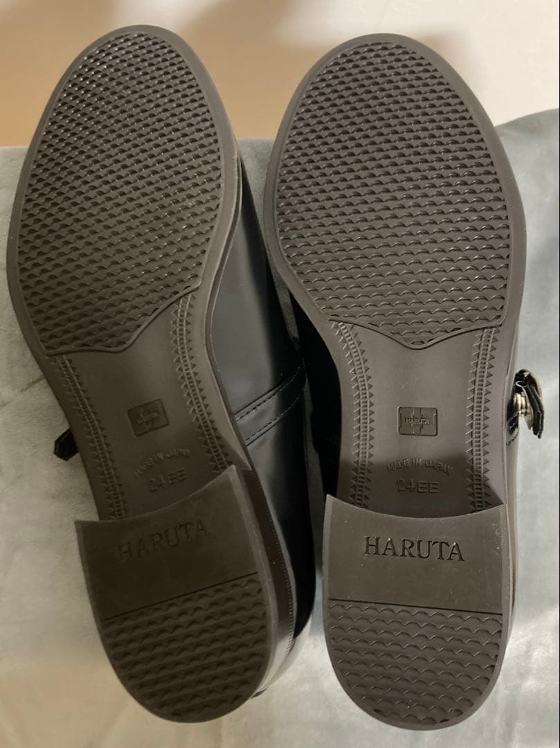 ヒュッゲ HARUTA Tストラップシューズ ブラック 24cm