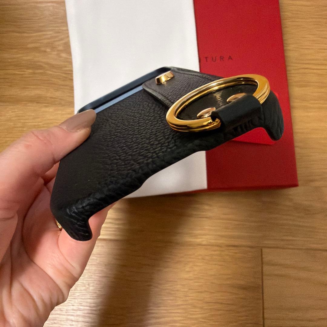 超美品★ボナベンチュラ　iPhone17Proケース ゴールド金具