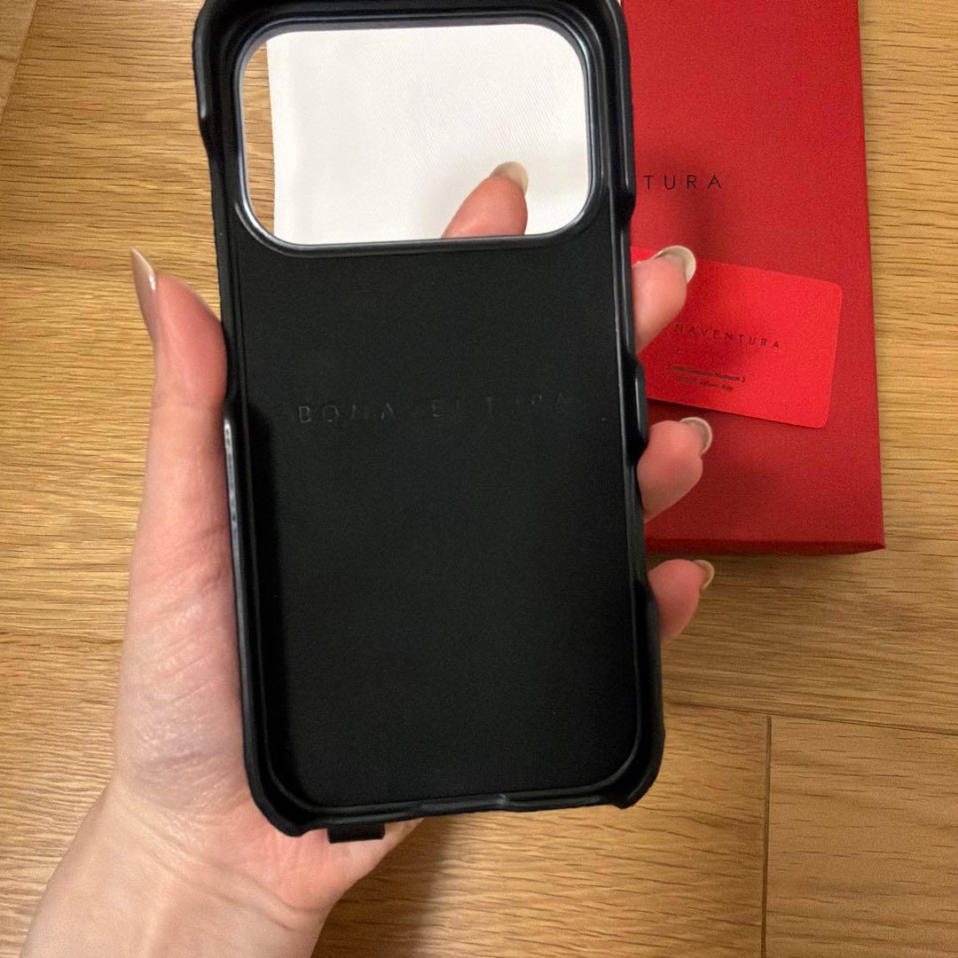 超美品★ボナベンチュラ　iPhone17Proケース ゴールド金具