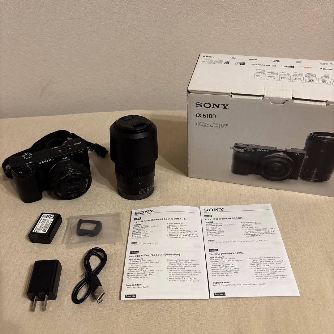 SONY α6100 ミラーレスカメラ ブラック ダブルズームレンズキット