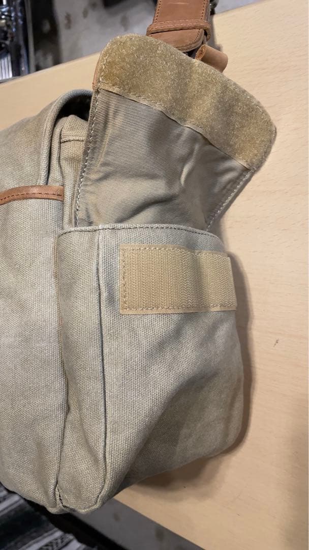 LLbean ベージュ キャンバス レザー メッセンジャーバッグ