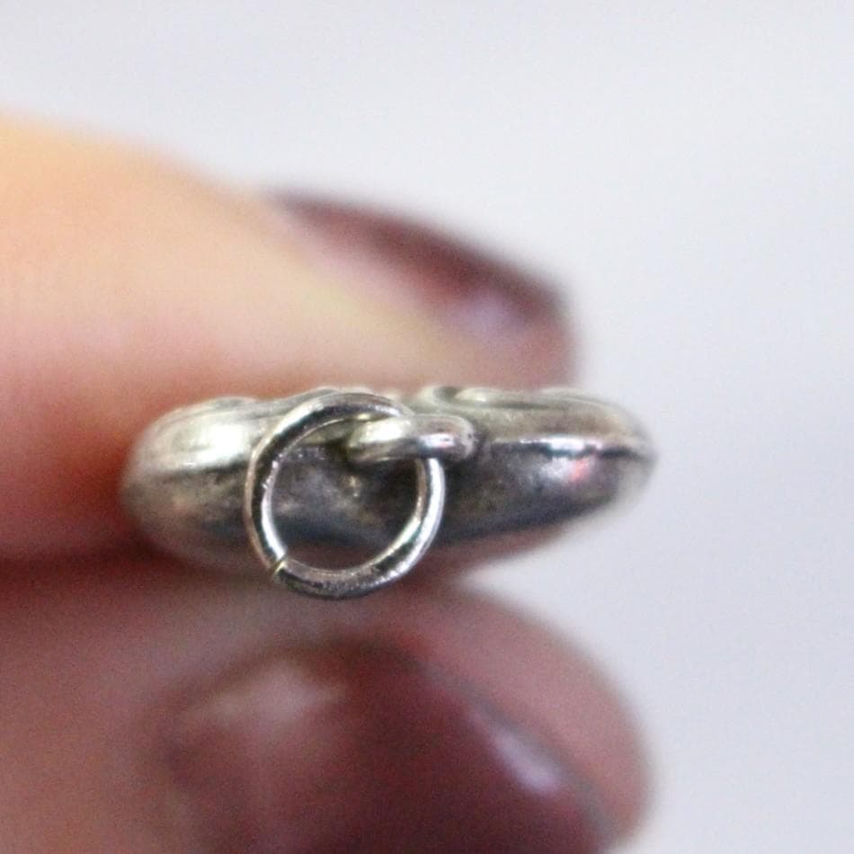 40s　スウィートハートジュエリー　WW2　シルバー　チャーム　勿忘草　両想い