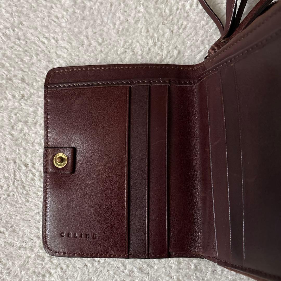 CELINE ブラウン 二つ折り財布 タッセル付き
