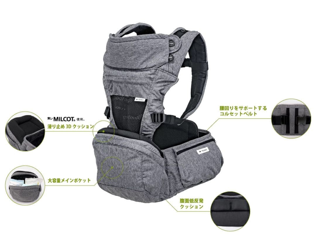 POLBAN PRIME ポルバン プライム ヒップシート グレー