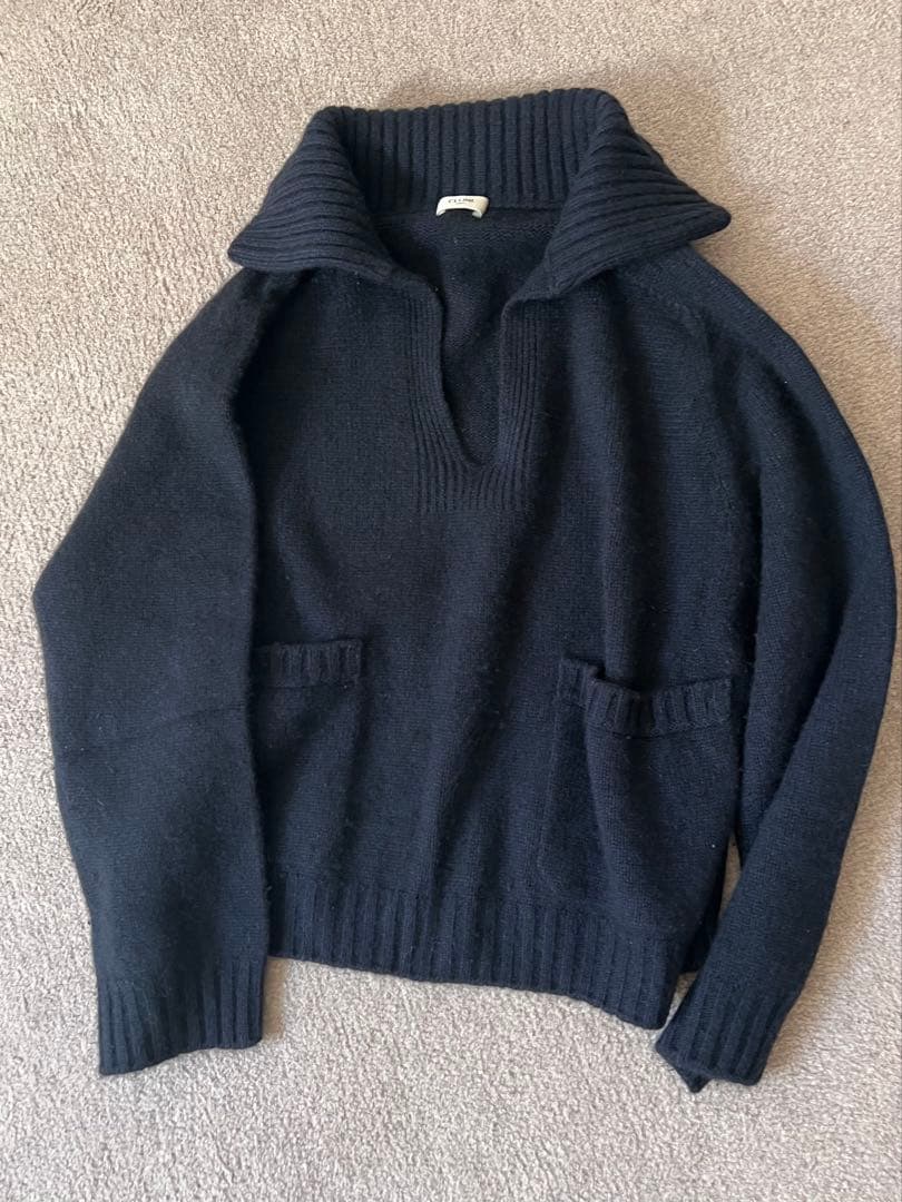 CELINE セリーヌ　カシミヤニット　ネイビーM ※補修箇所あり　エディ